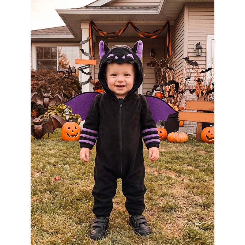 Toddler Bat Costume Jumpsuit for Kids Halloween Cosplay - Black, 4-5 Years