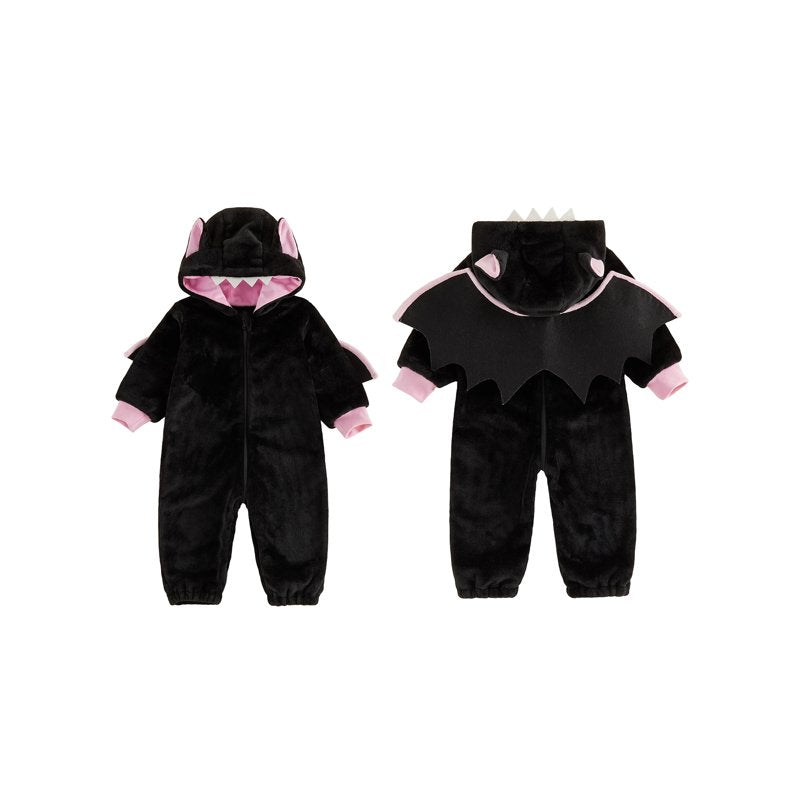 Toddler Bat Costume Kids Infant Baby Girl Boy Fall Winter Romper - Black, 3-4 Years