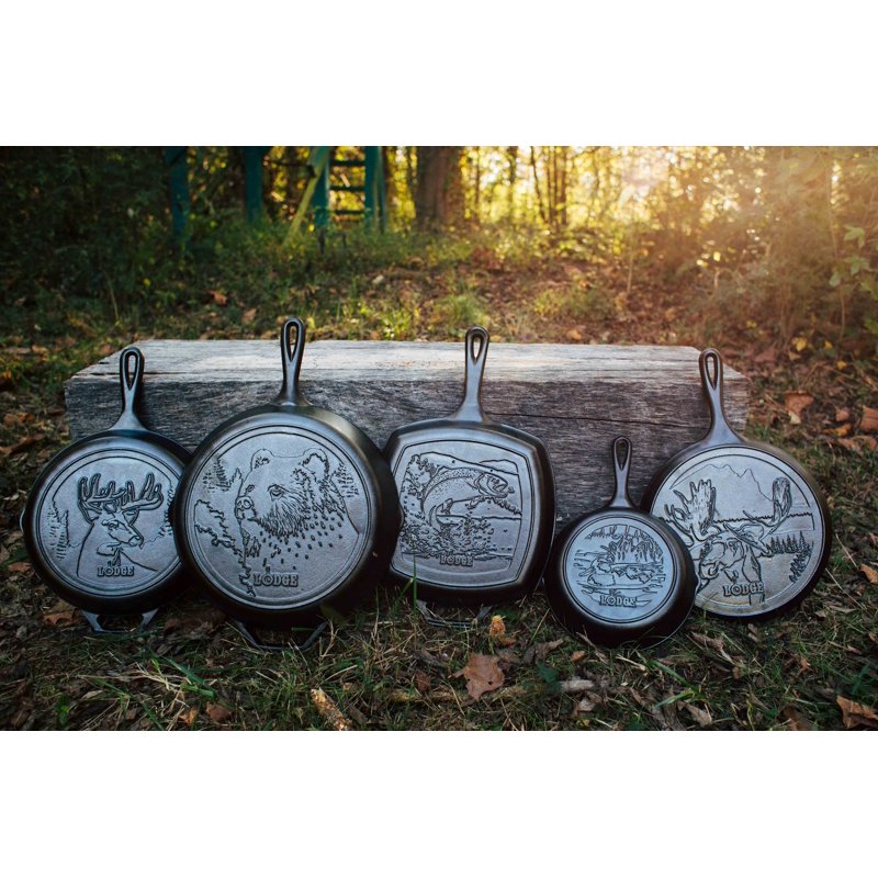 Cast Iron Skillet with Moose Scene - 10.5 Inch Wildlife Series