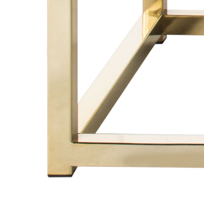 Contemporary Modern Glam Tufted Bench - Navy/Brass