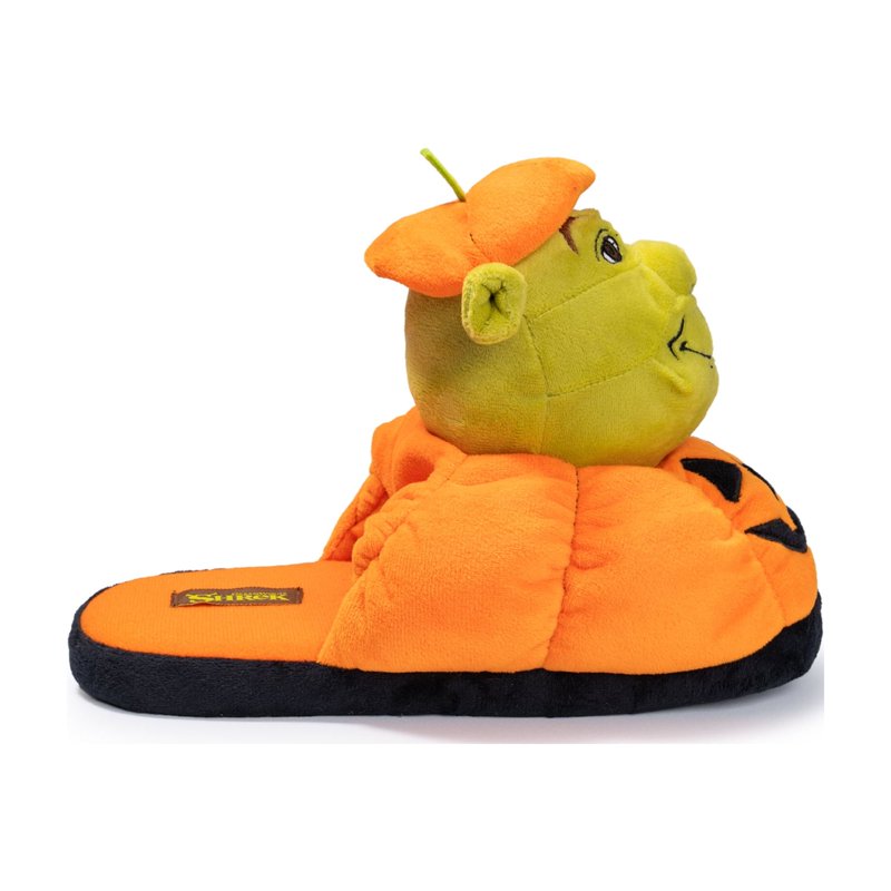 Shrek Women's Pumpkin 3D Slippers - Green, Size 9/10 Halloween Cozy Shoes