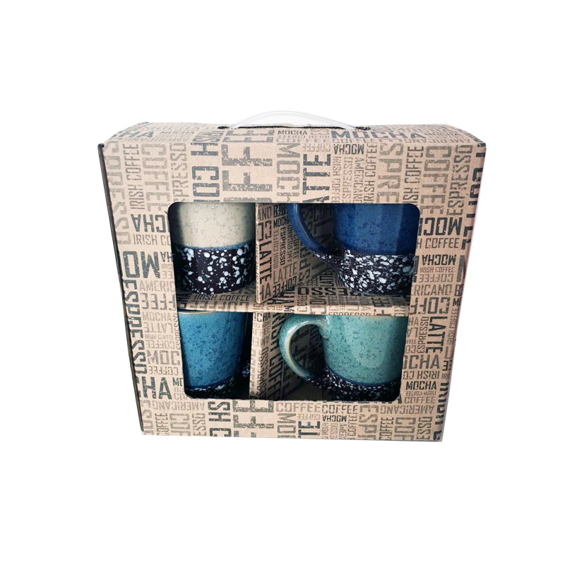 17oz Multi-Color Coffee Mug Set - 4 Pieces, Granite