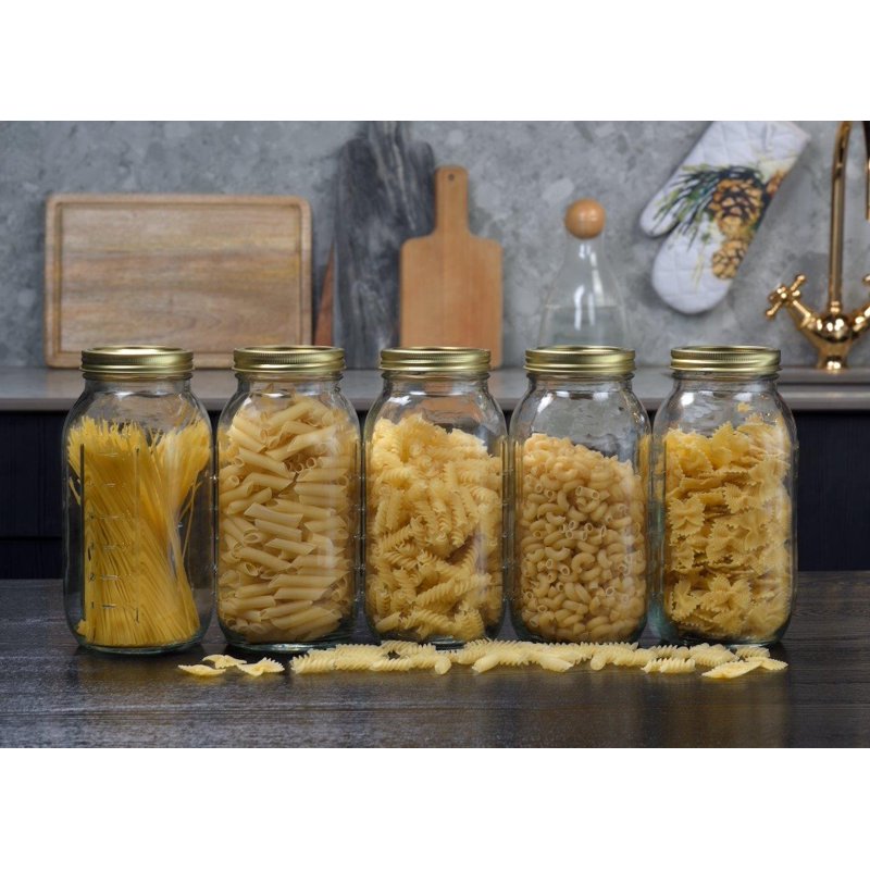 64 oz Wide Mouth Mason Jars - 2 Pack Glass Canning Jars