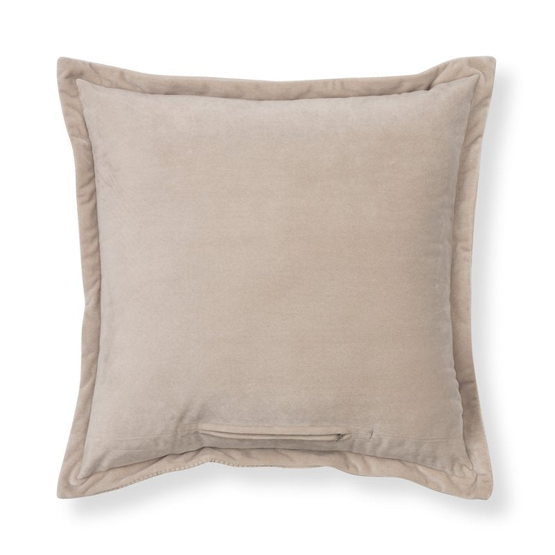 Decorative Pillow 18x18 Inches - Washed Stone Corduroy Velvet, Natural