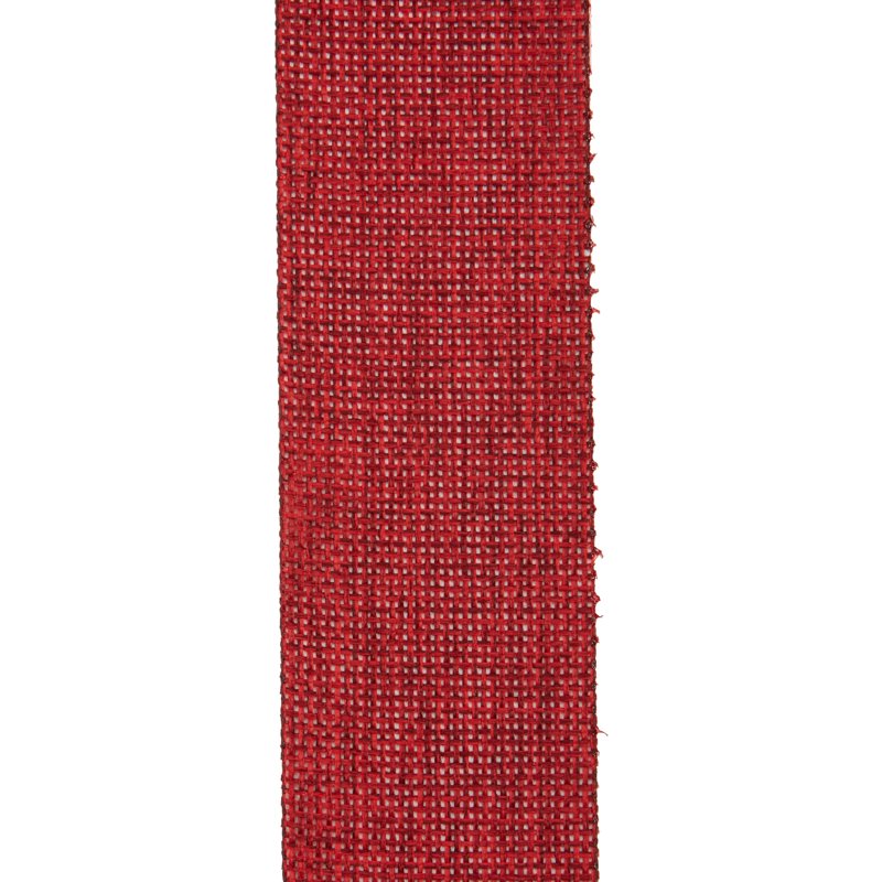 (3 Pack) Burlap Woven Ribbon - Red 1.5 Inch Wide Craft Ribbon, 27 Feet