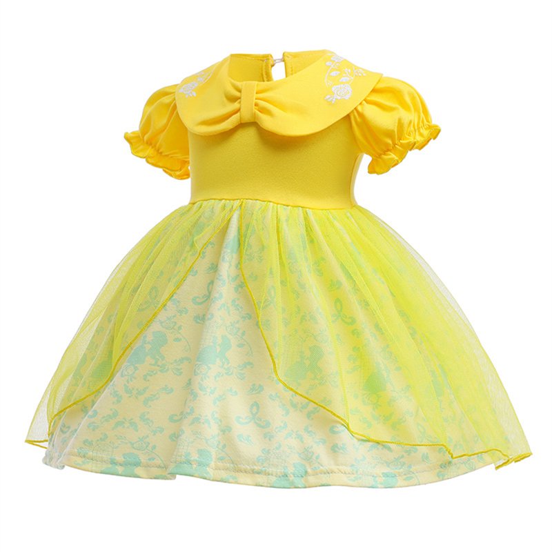 Yellow Princess Dress for Toddler Girls - Formal Tulle Birthday & Photo Shoot Dress 1-2T