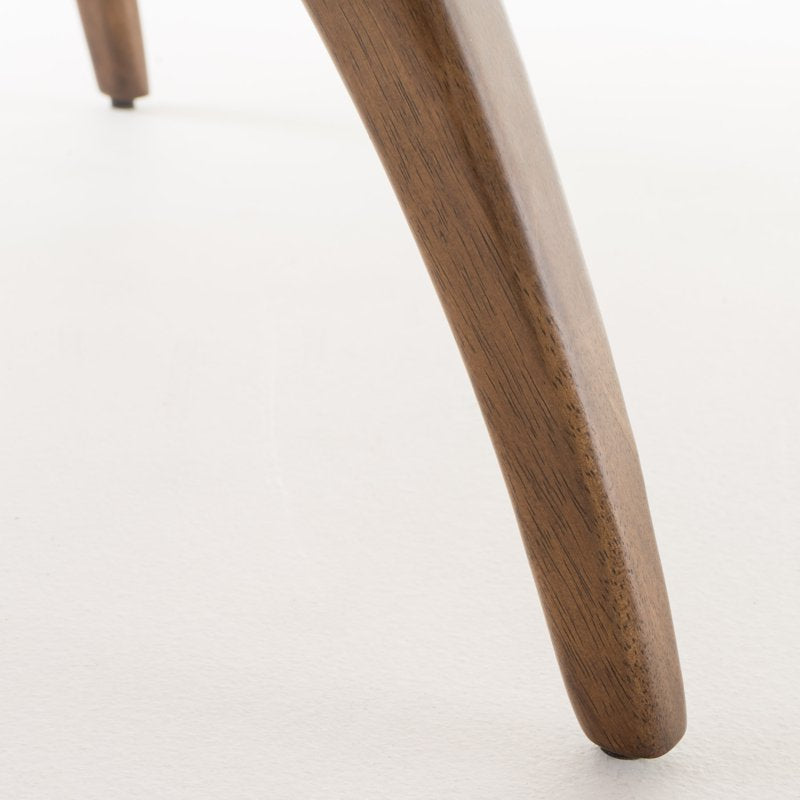 Natural Walnut Wood Dining Table with Concave Legs