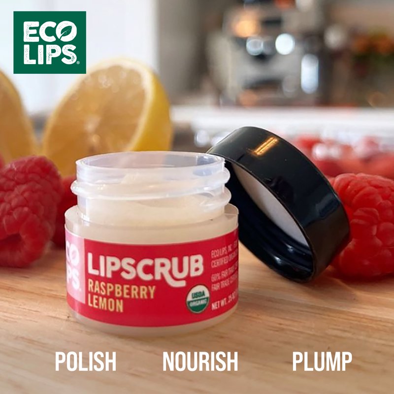 Organic Raspberry Lemon Lip Scrub & Daytime Lip Mask - 2 Pack