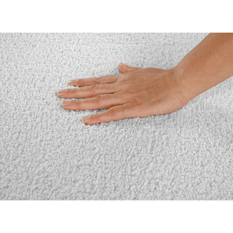 Washable Polypropylene Bathroom Carpet - 4' x 6' White Garland Rug - Non-Slip, Stain-Resistant