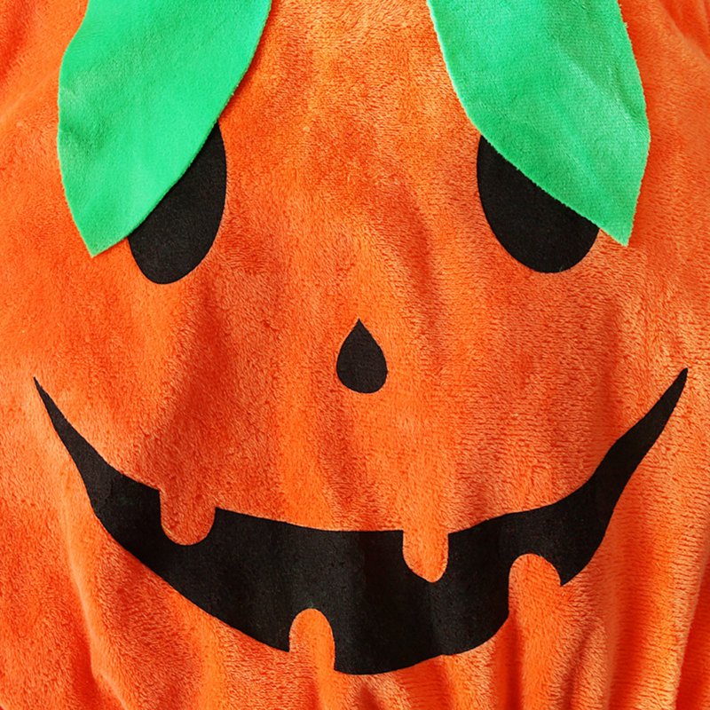 Kids Glow-in-The-Dark Pumpkin Costume Set - Unisex 3-Piece Dress-Up for 6-7 Years - Orange, Fancy Dress