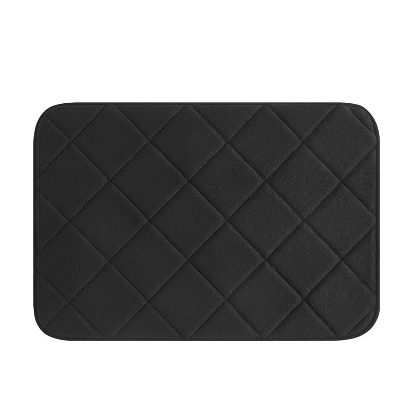 Mainstays Memory Foam Bath Rug Set - Rich Black 3-Piece Contour & Rectangular Rugs