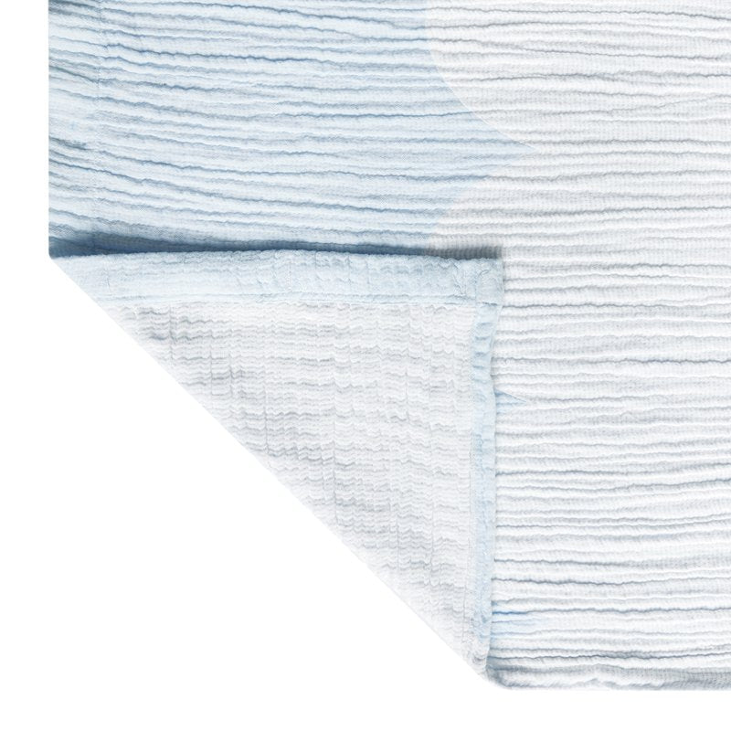 Hydrangea Blue Scallop Gauze Shower Curtain - 72x72 Inches, Cotton, Drew Barrymore