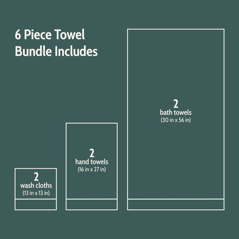White Recycled Cotton Bath Towel Set - Ultra-Soft, 6-Piece Spa Towels