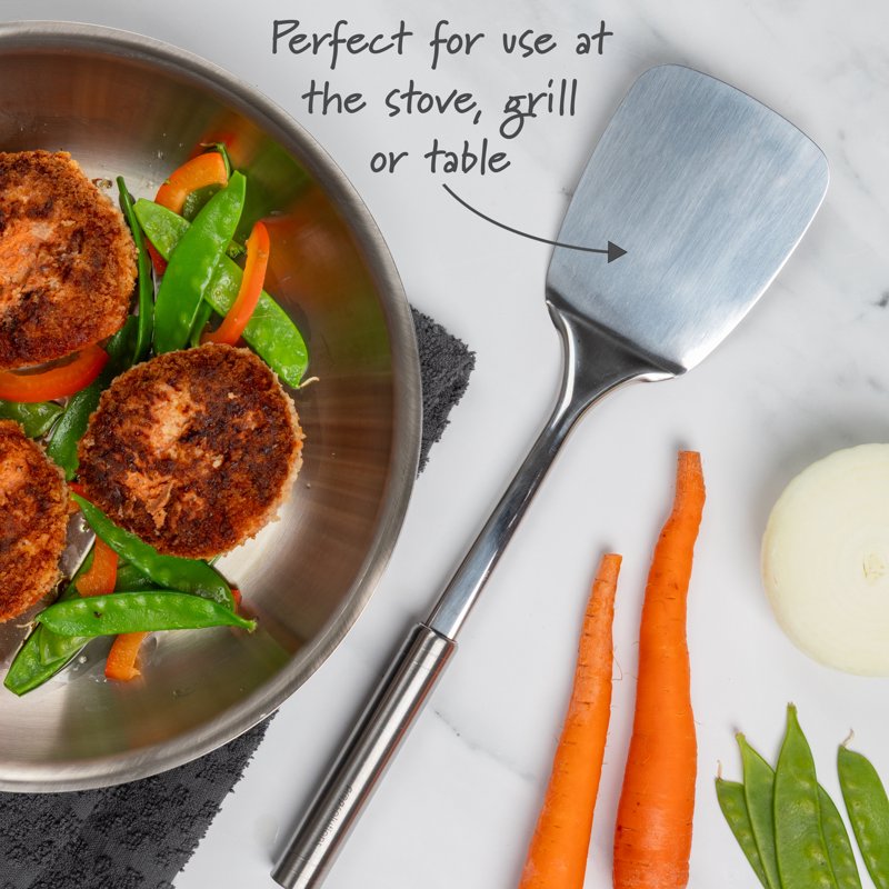 Durable Stainless Steel Cooking Spatula - 13.25 Inch