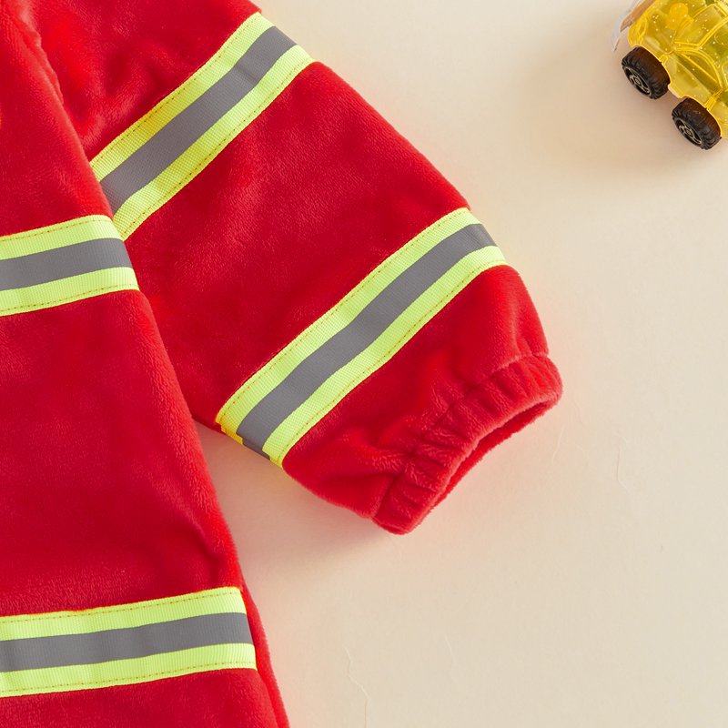 Toddler Firefighter Costume Romper - Red 12-18 Months Halloween Kids Dress-Up