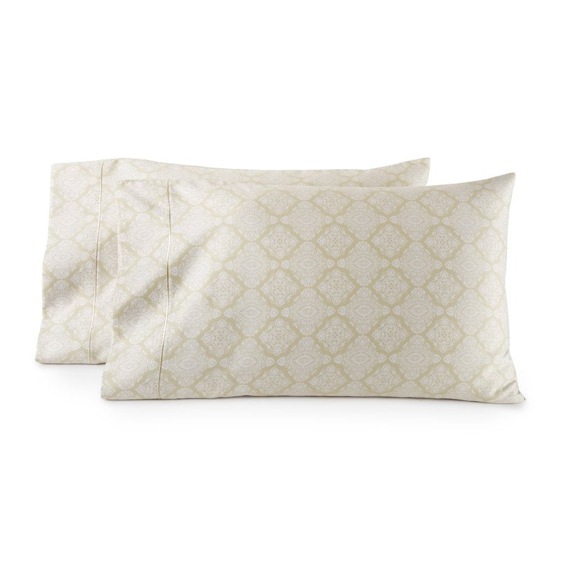 Better Homes & Gardens Ogee Print King Pillowcase Set - Almond Biscuit, 2-Piece, 400 Thread Count