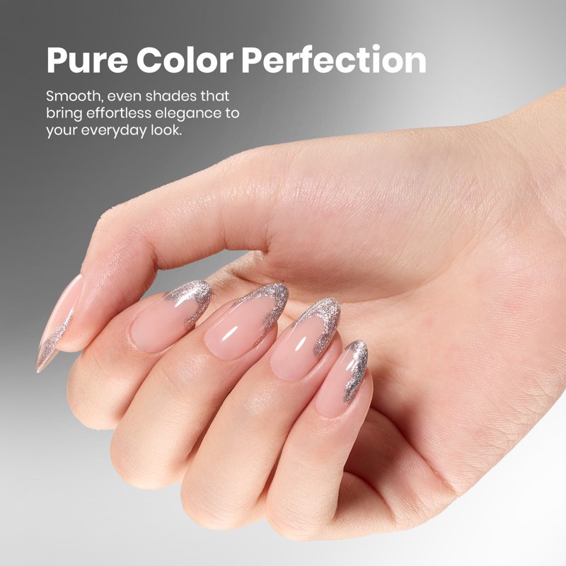 Metallic Silver Gel Nail Polish - Long-Lasting Chip-Resistant UV LED Formula