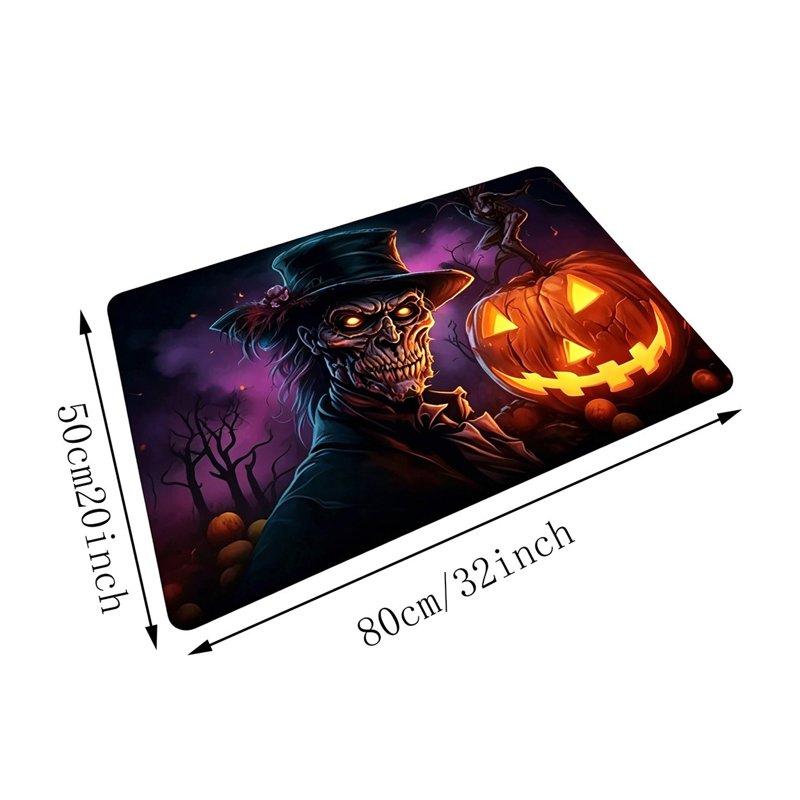 Halloween Doormat Skeleton Glow-In-The-Dark Non-Slip Absorbent Front Door Mat - Variation B