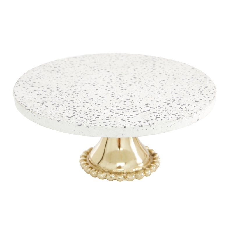 Gold Ceramic Speckled Cake Stand Set - 10" & 12"
