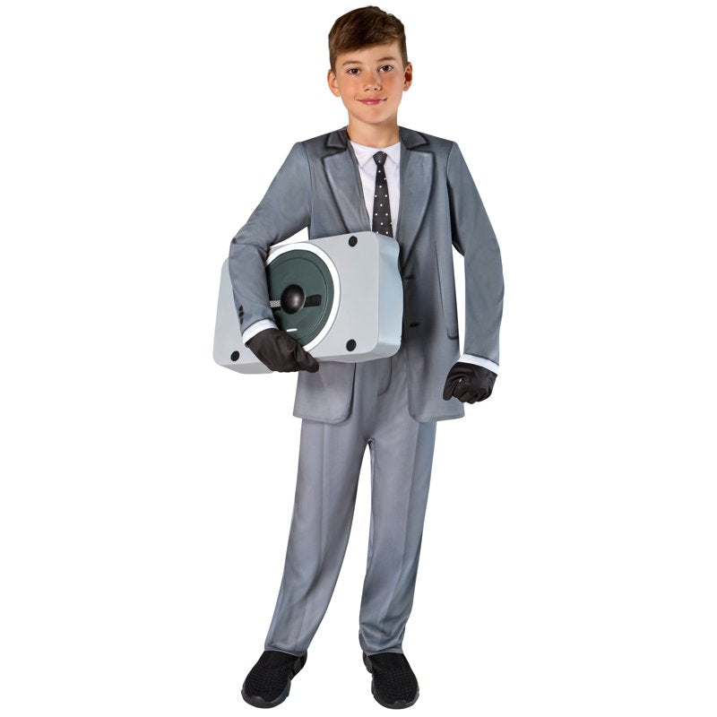 Skibidi Toilet Speakerman Costume for Boys - Small, Includes Jumpsuit Mask & Gloves