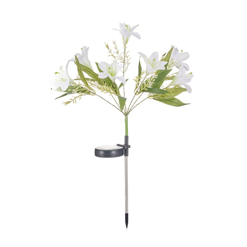 Solar Flower Lights Outdoor 42 LED Stake Light Garden Decor - White, Decor_S