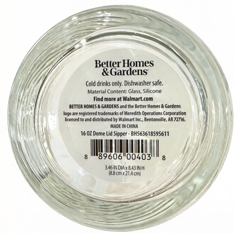 Clear Glass Tumbler with Dome Lid and Straw - 16 oz