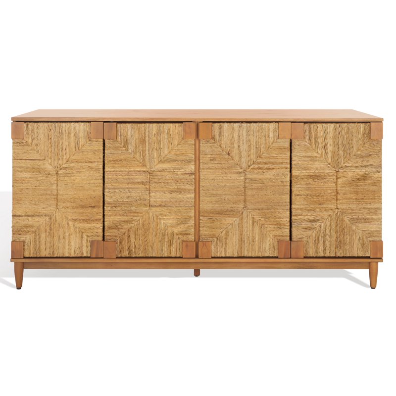 Roseanne Sideboard - Mahogany Wood & Off-White Finish, 2 Shelves