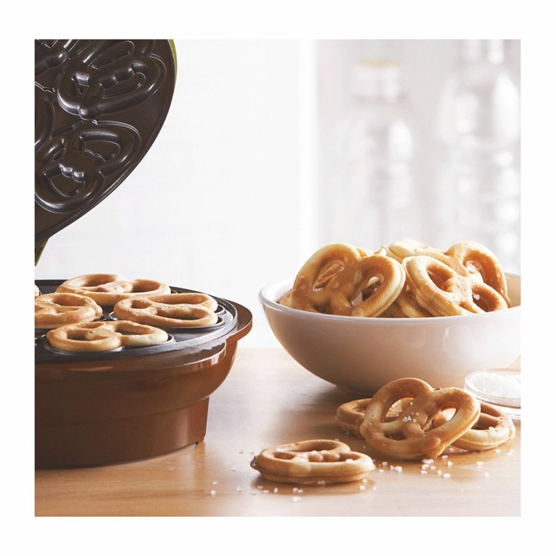 Mini Pretzel Maker with Non-Stick Coating and Indicator Light