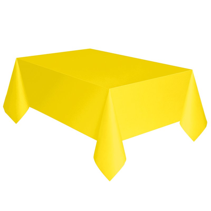 Yellow Rectangular Plastic Table Cover - 54" x 108" - Single