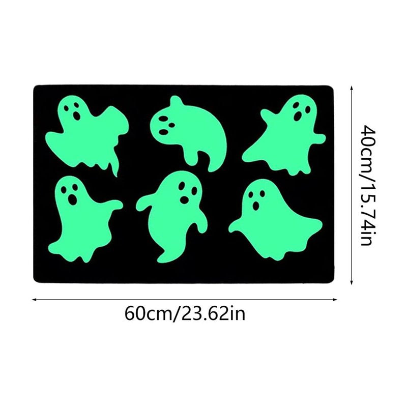 Halloween Doormat Ghost Mat - Soft Imitation Pashm Floor Rug with Secure-Grip Backing - Variation of THIS listing