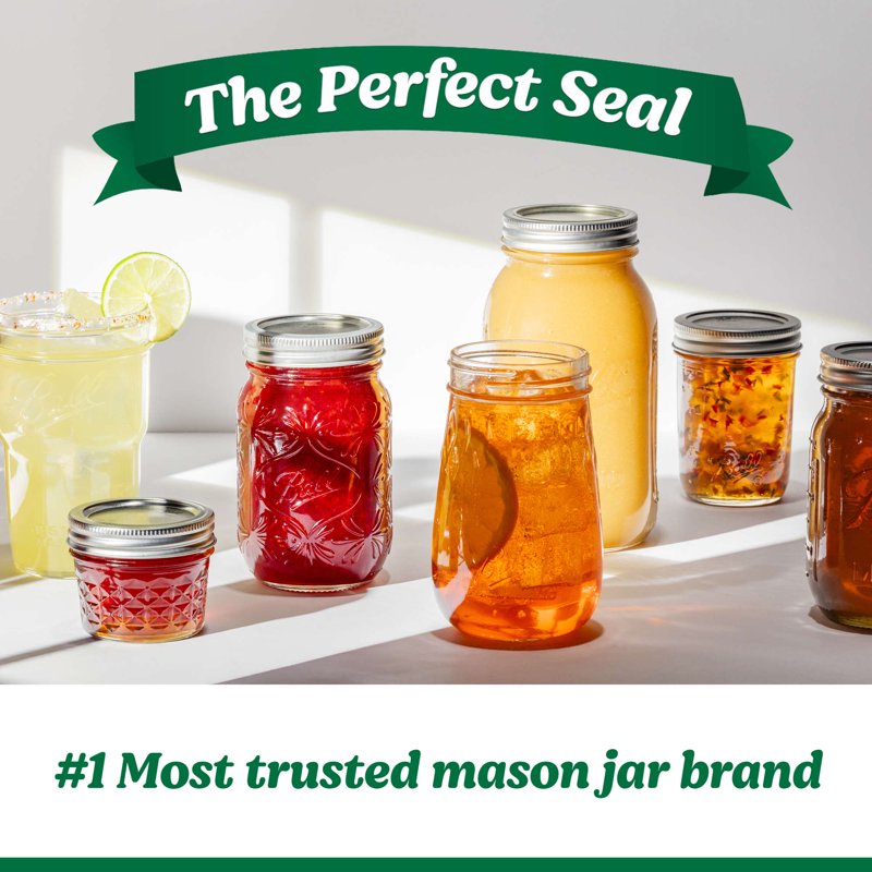 8 Ounce Glass Mason Jars with Lids - 12 Count, Regular Mouth