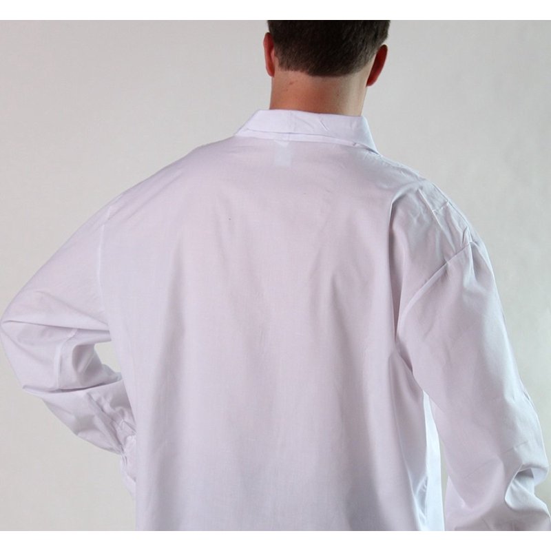 Men's Pirate Shirt with Ruffles & Lace-Up Front - White Costume Top