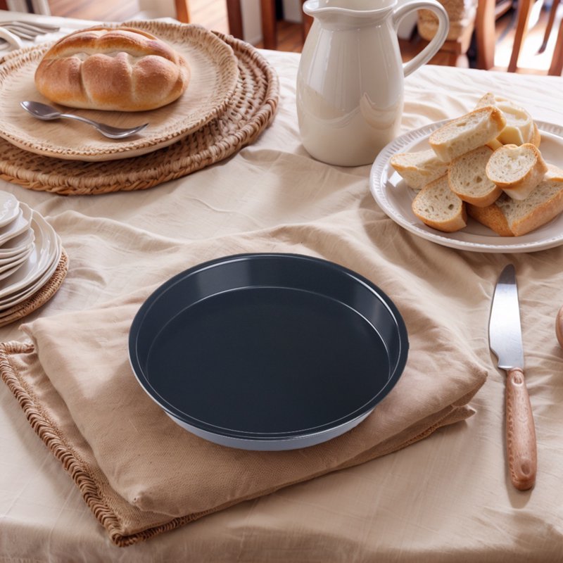 3-Piece Round Cake Pan Set - 7.9" x 7.9" x 1", Black