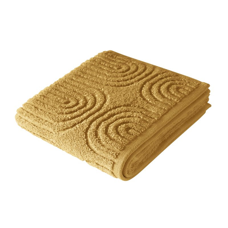 Textured Hand Towel - 100% Cotton, Amber Yellow, 28x16 Inches - Bathroom Decor