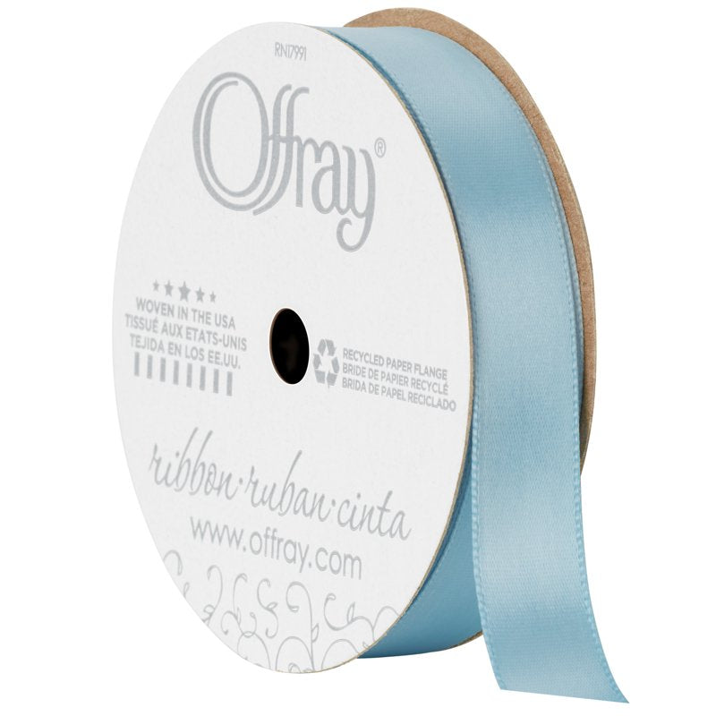Powder Blue Satin Ribbon 3 Pack - 5/8 Inch Single Face Polyester Craft Trim