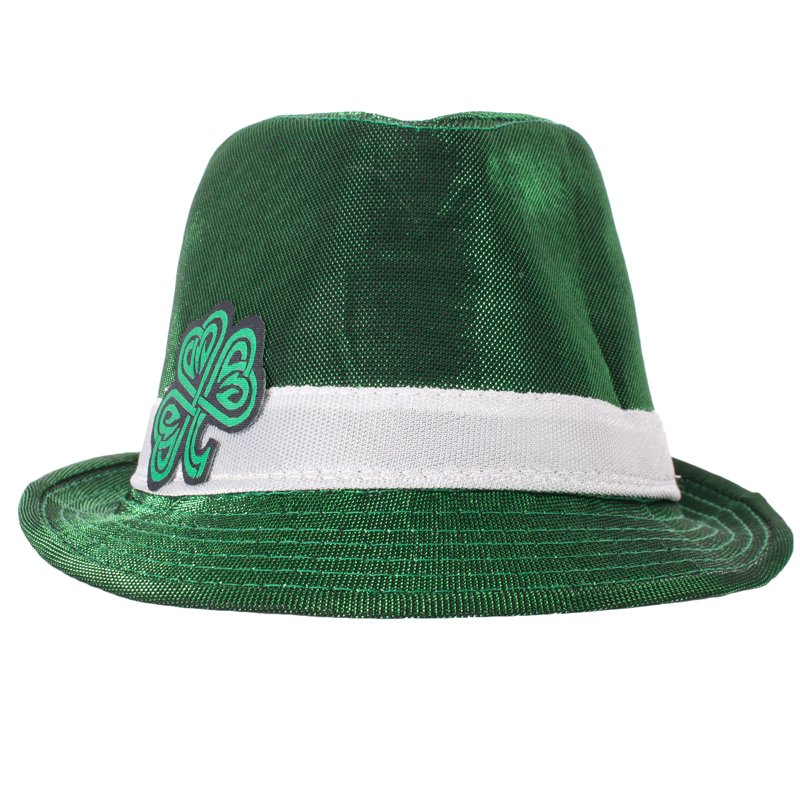 Adult Irish Shamrock Fedora Hat for Saint Patrick's Day Costume Accessory