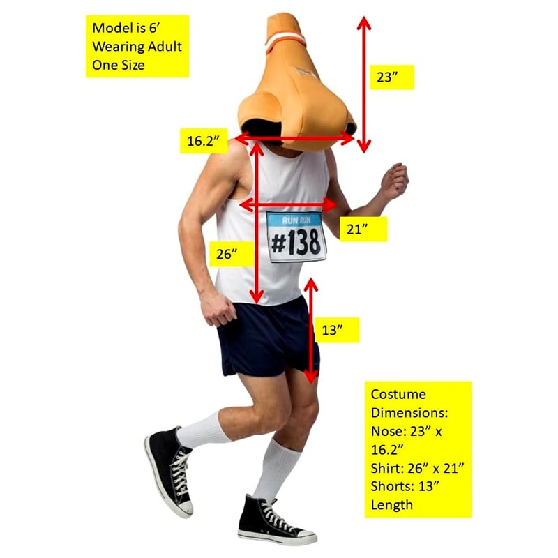 Runny Nose Halloween Costume for Adults - One Size Men 40-46