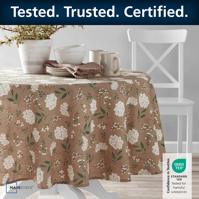 Floral Tablecloth 3 Pack - 70" Round Hydrangea Design