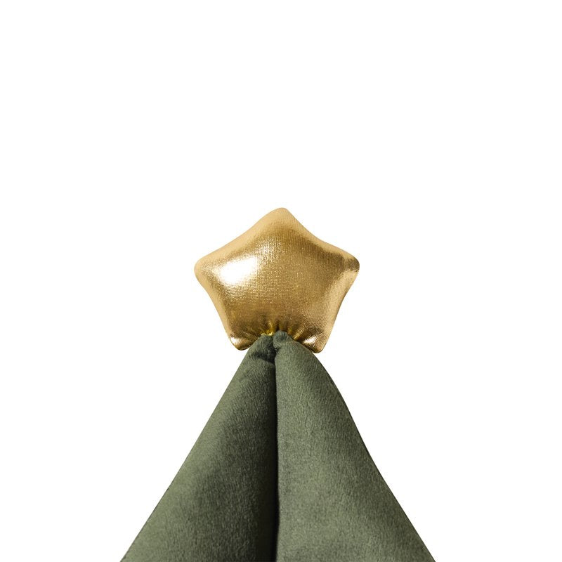 Green Christmas Tree Shaped Decorative Pillow - 14x14 Inch Velvet Accent
