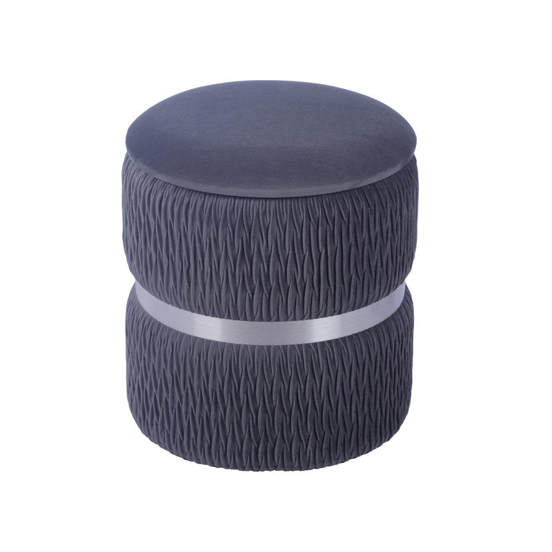 Modern Velvet Round Ottoman with Storage - Multiple Colors