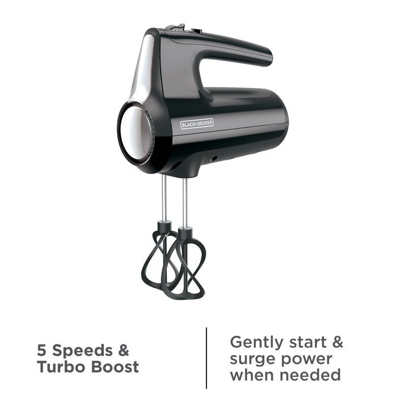 5-Speed Hand Mixer with HELIX Design - Nylon, Black