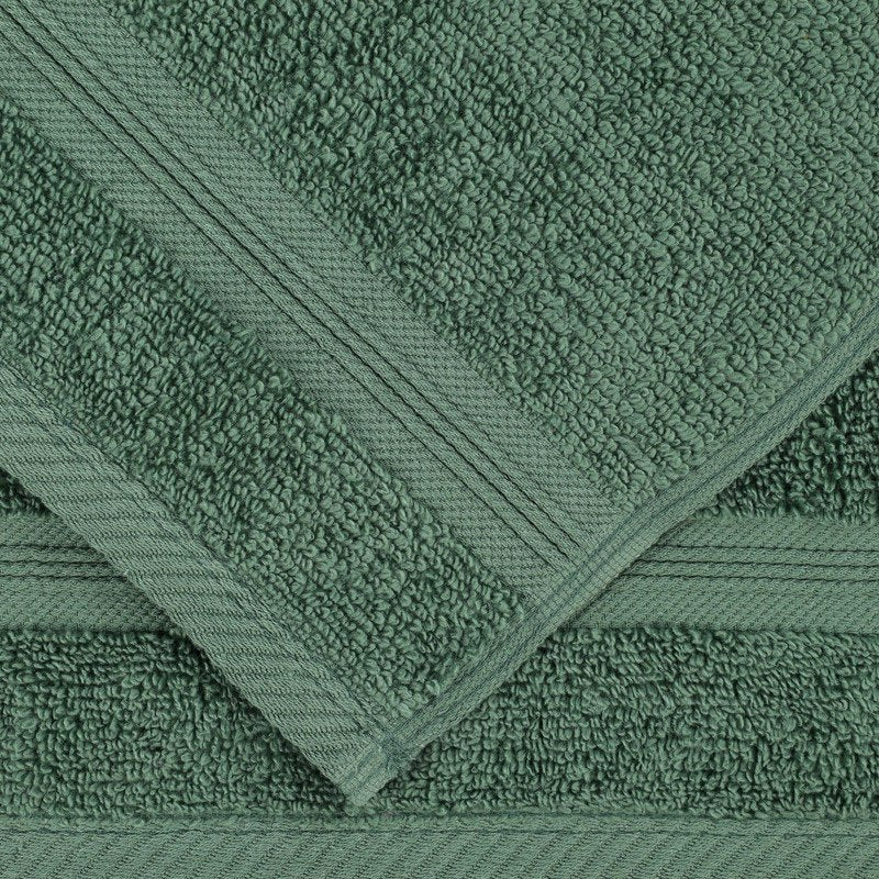 Forest Green 3-Piece Cotton Towel Set - Quick Dry, Soft & Absorbent