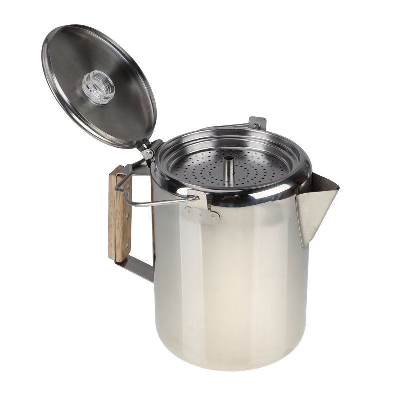 12-Cup Stainless Steel Camping Percolator Coffee Pot