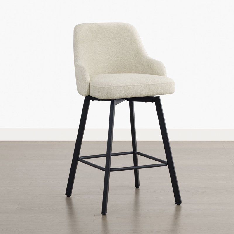 360° Swivel Counter Stools Set of 2 - Linen Fabric