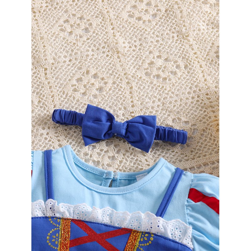 Infant Baby Girls Princess Romper Costume Set with Headband - Lace C/N 9-12 Months