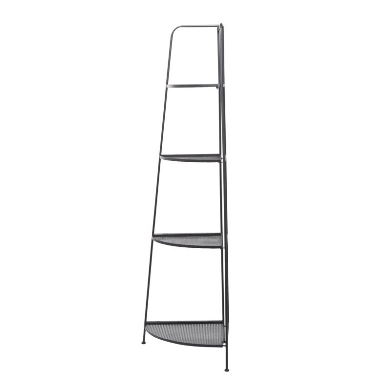 Indoor Outdoor Black Metal 4-Shelf Folding Bakers Rack