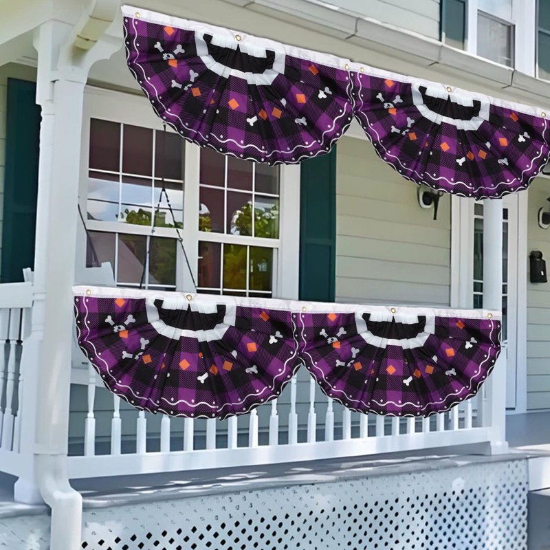 Halloween Flag Banner Outdoor Yard Fence Wall Hanging Decor - Variation C