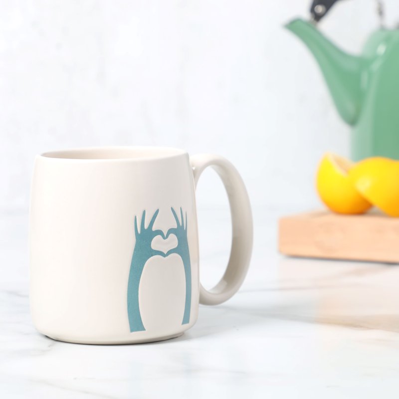 Ceramic Heart Hands Mug - 2 Pack