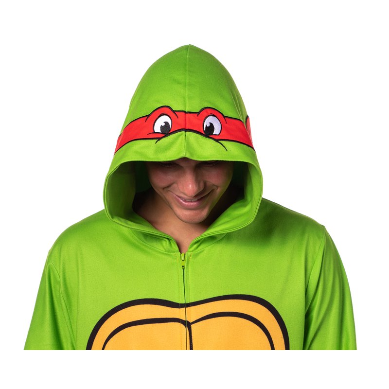 Teenage Mutant Ninja Turtles Men's Hooded Union Suit - Red XXS/XS TMNT Costume Pajama