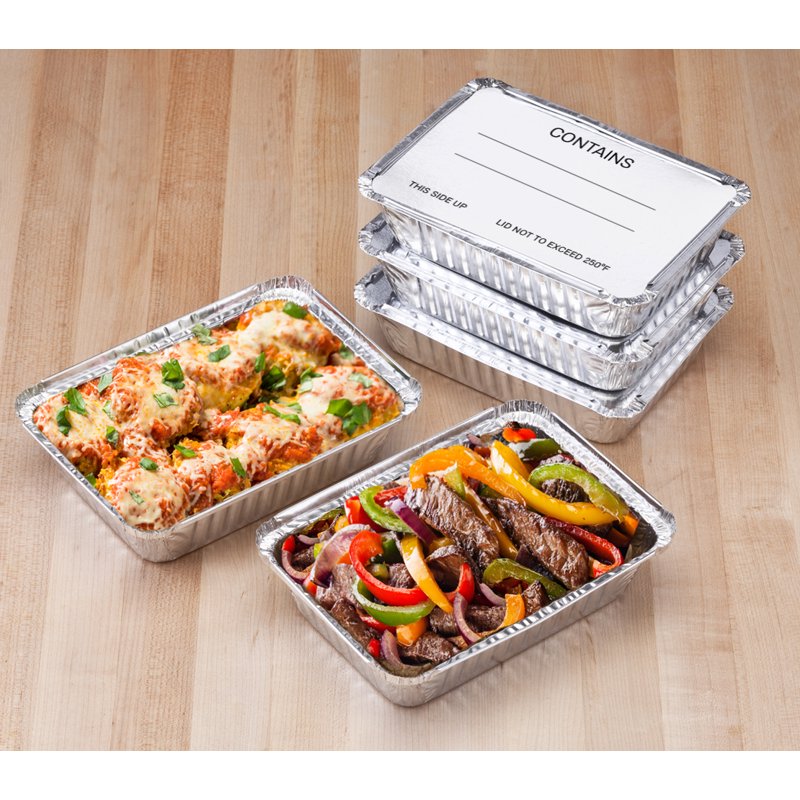Aluminum Food Container Set with Lids - 5 Piece